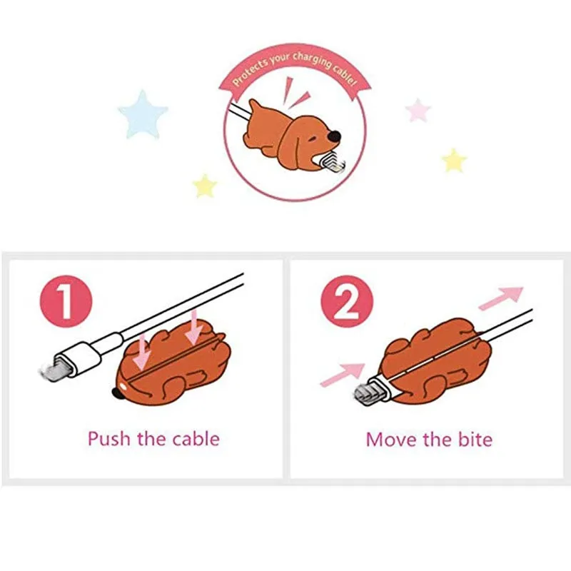 1 pcs Animal Cable bites Protector for Iphone protege cable buddies cartoon Cable bites kabel diertjes Phone holder Accessory