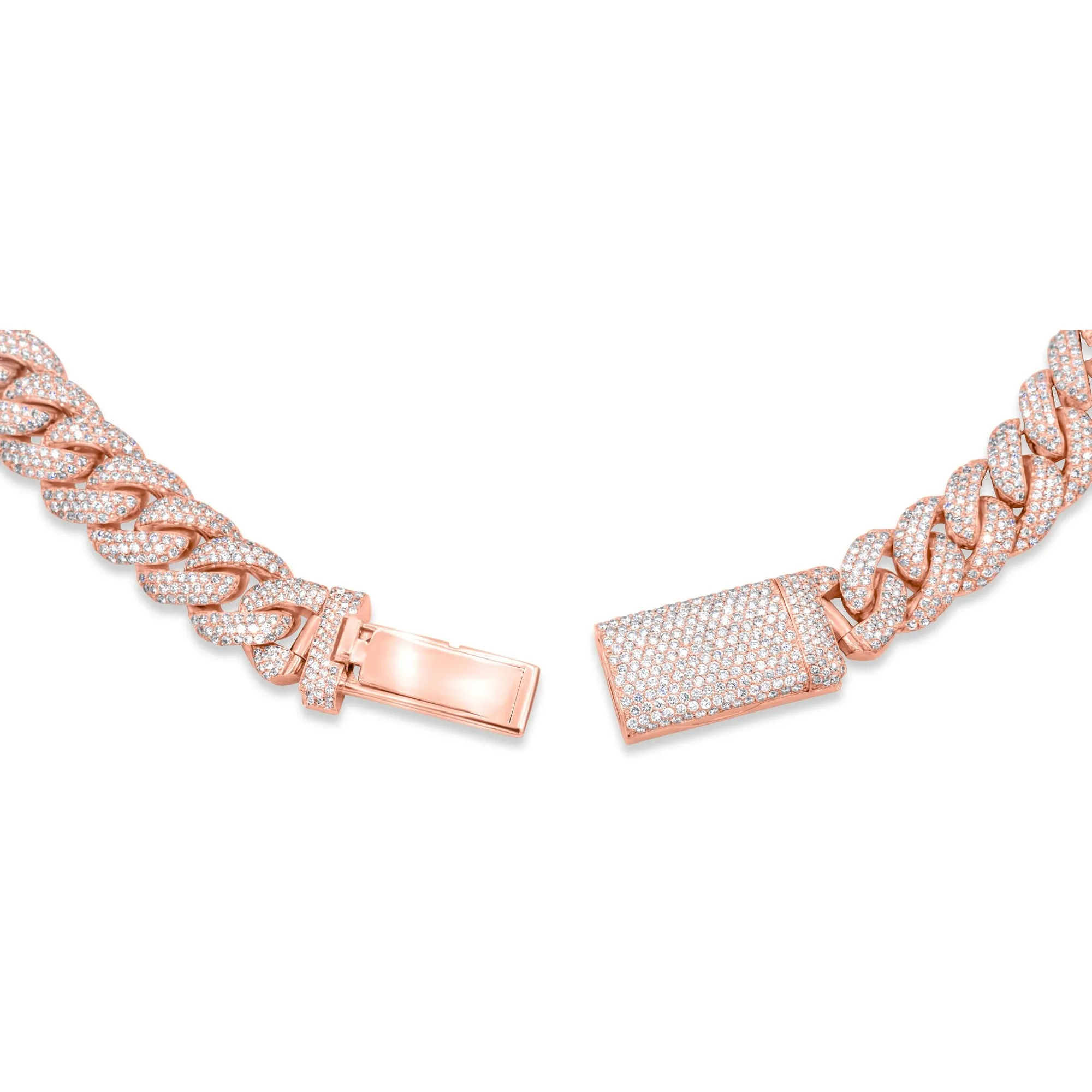 10k Rose Gold Diamond Cuban Chain 14.5mm 32.00ctw