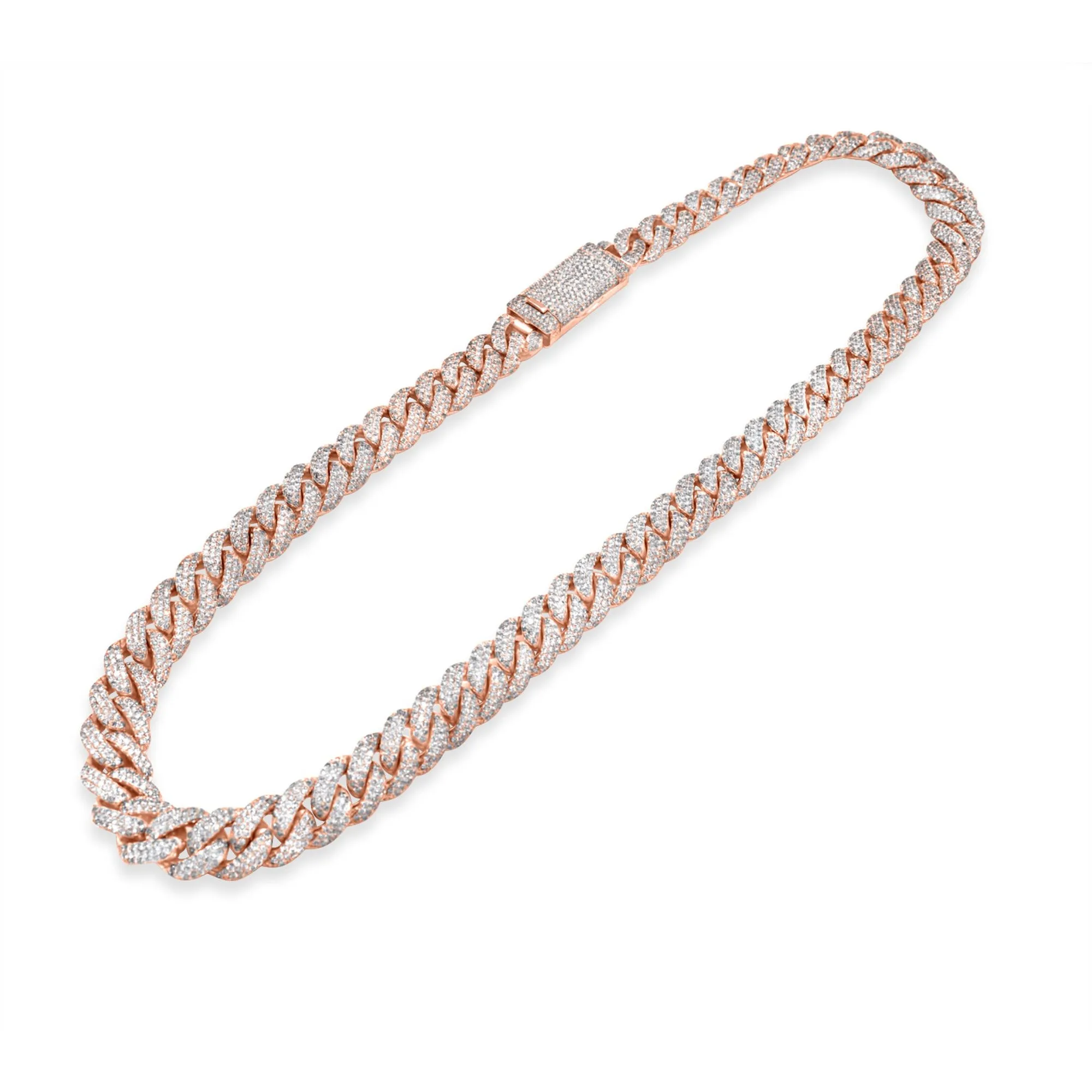 10k Rose Gold Diamond Cuban Chain 14.5mm 32.00ctw