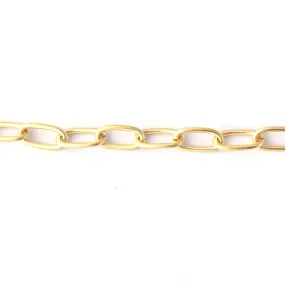 11.6mm Matte Gold Finish Steel Thin Paperclip Cable Chain