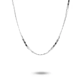 14K White Gold Italian Baht Chain