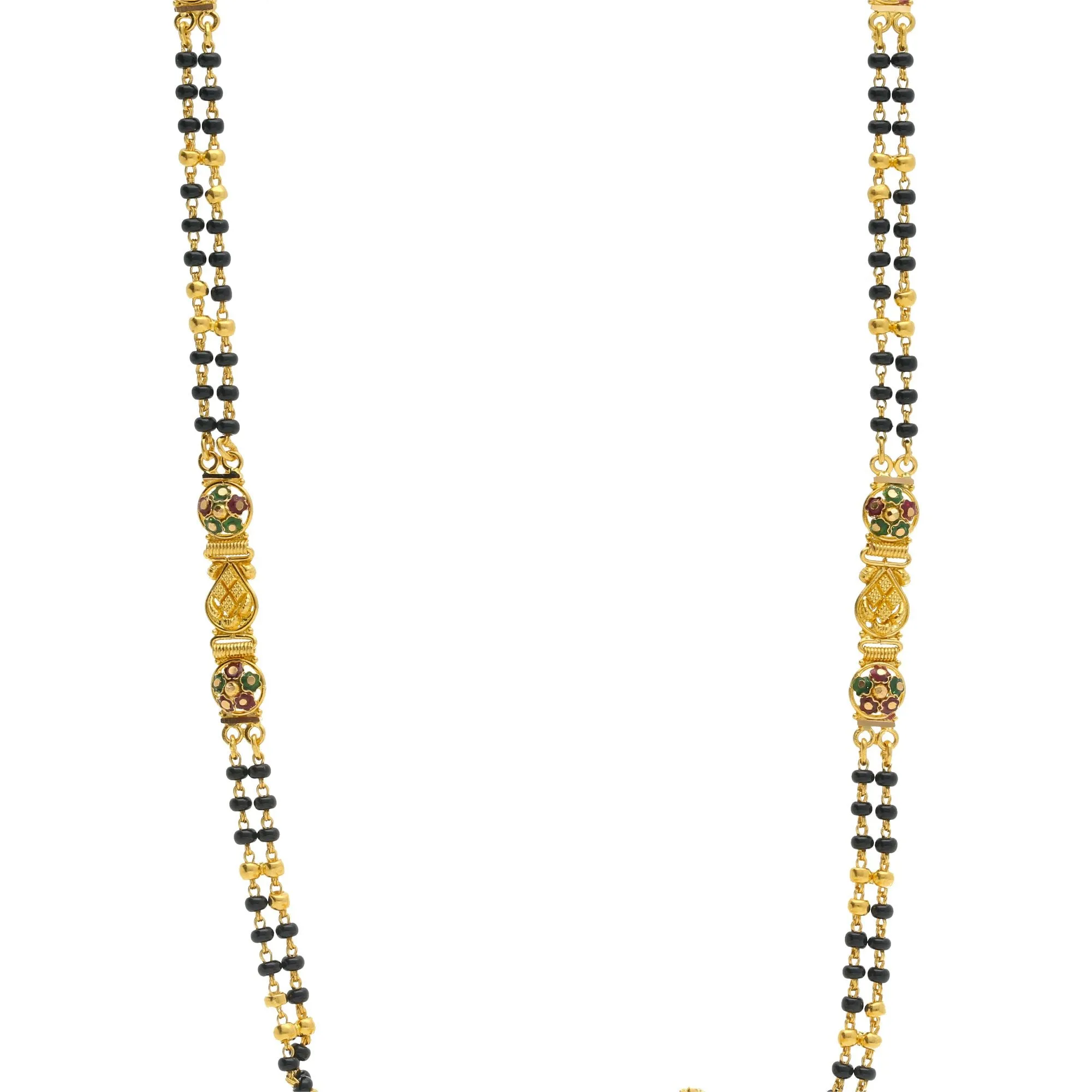 22K Gold Mangalsutra Black Beads Chain, Length 30inches