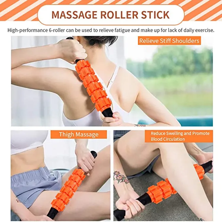 45cm 3pcs/set EVA Hollow Foam Roller Muscle Relaxation Roller Yoga Column Set Fitness Equipment(Orange)