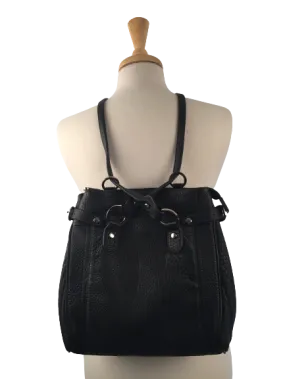 7360 - Convertible Handbag-to-Backpack in Black