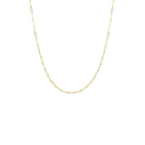 9ct Solid Gold Fine Paper Clip Chain Necklace