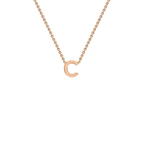 9K Rose Gold 'C' Initial Adjustable Letter Necklace 38/43cm