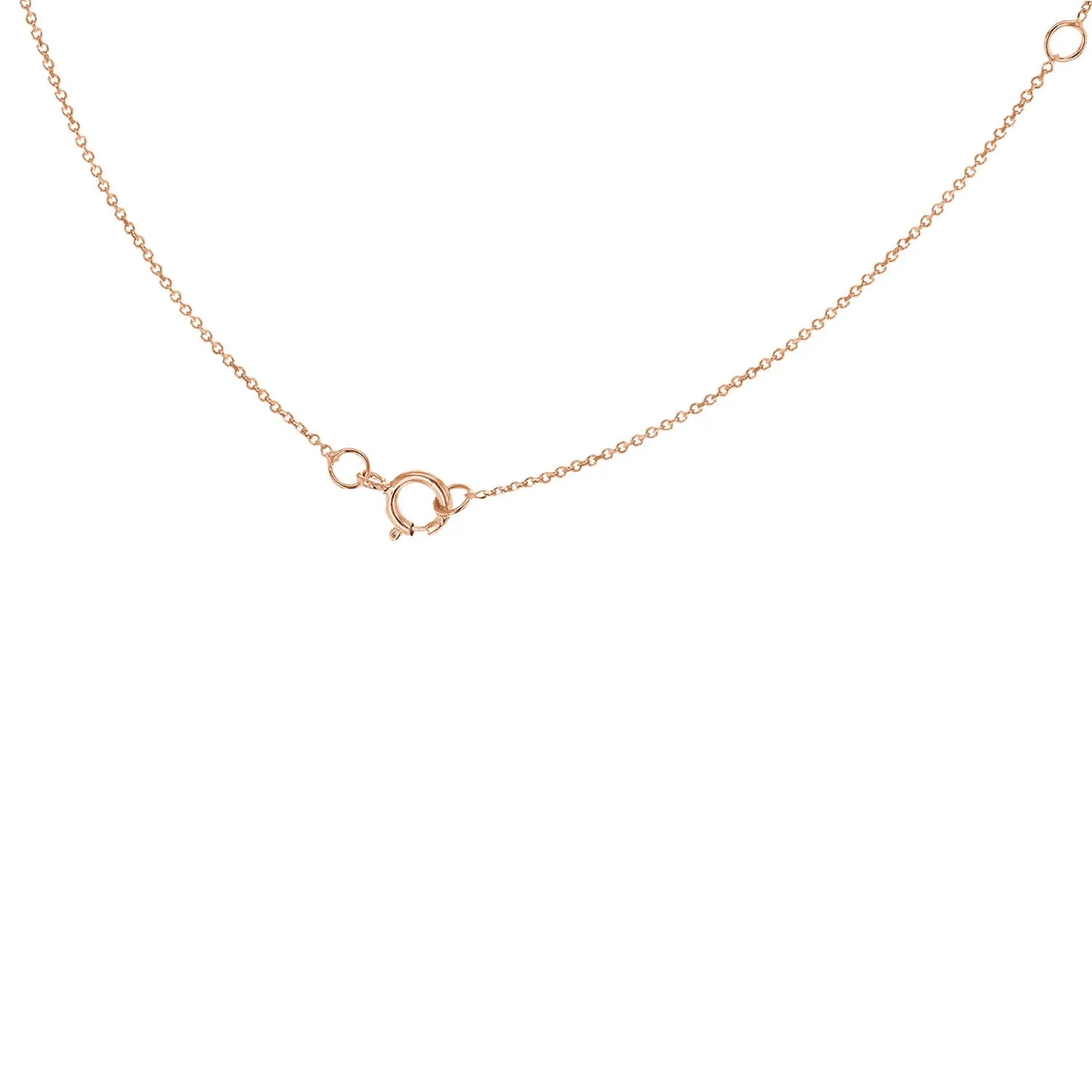 9K Rose Gold 'E' Initial Adjustable Letter Necklace 38/43cm