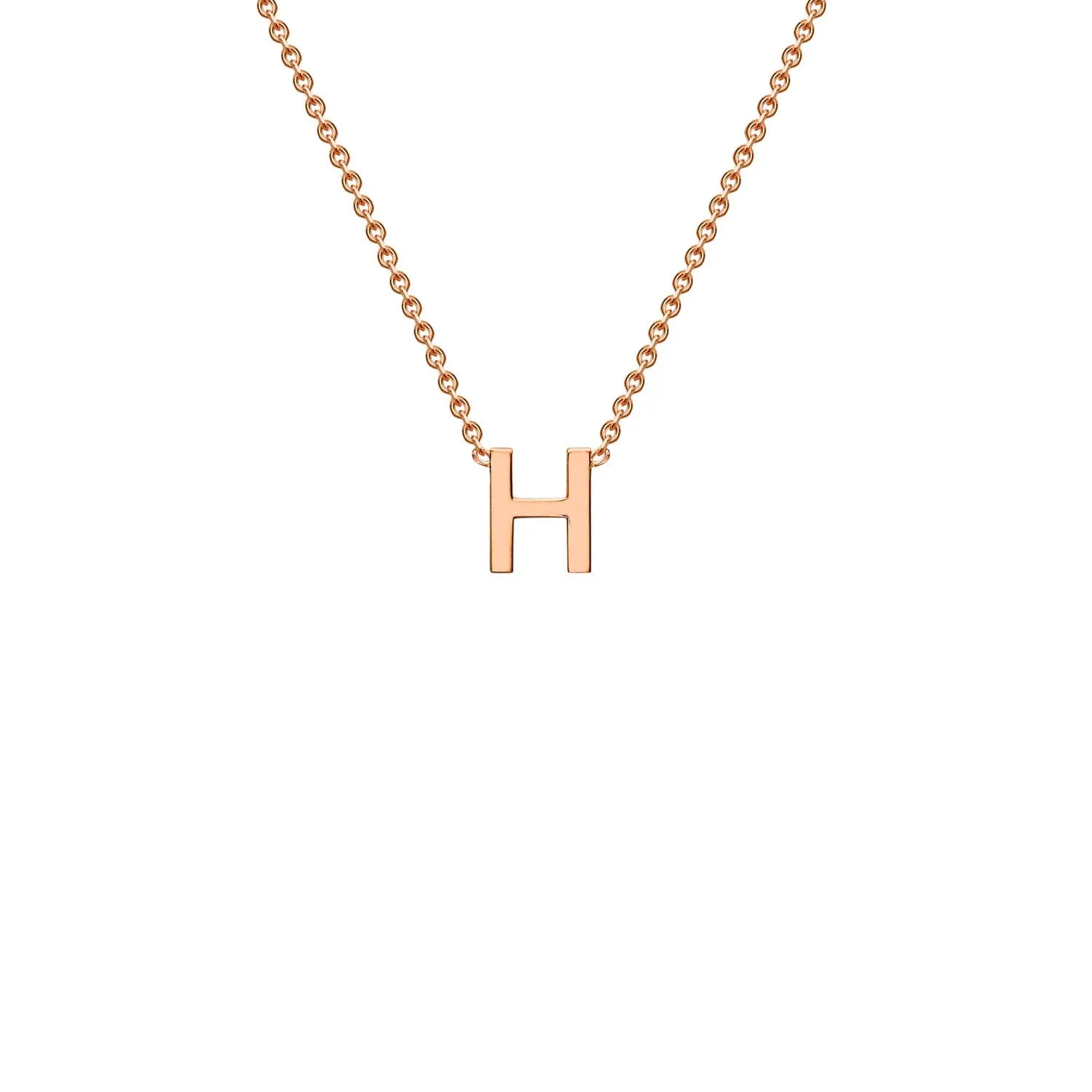 9K Rose Gold 'H' Initial Adjustable Letter Necklace 38/43cm