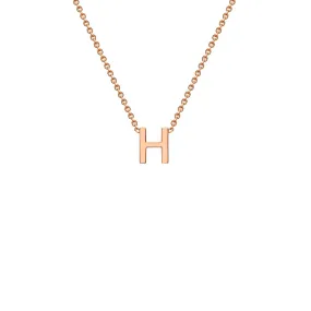 9K Rose Gold 'H' Initial Adjustable Letter Necklace 38/43cm