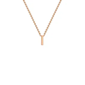 9K Rose Gold 'I' Initial Adjustable Letter Necklace 38/43cm