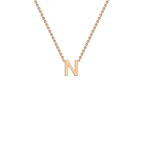 9K Rose Gold 'N' Initial Adjustable Letter Necklace 38/43cm