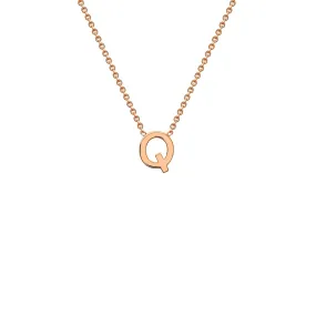 9K Rose Gold 'Q' Initial Adjustable Letter Necklace 38/43cm