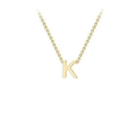 9K Yellow Gold 'K' Initial Adjustable Letter Necklace 38/43cm