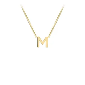 9K Yellow Gold 'M' Initial Adjustable Letter Necklace 38/43cm