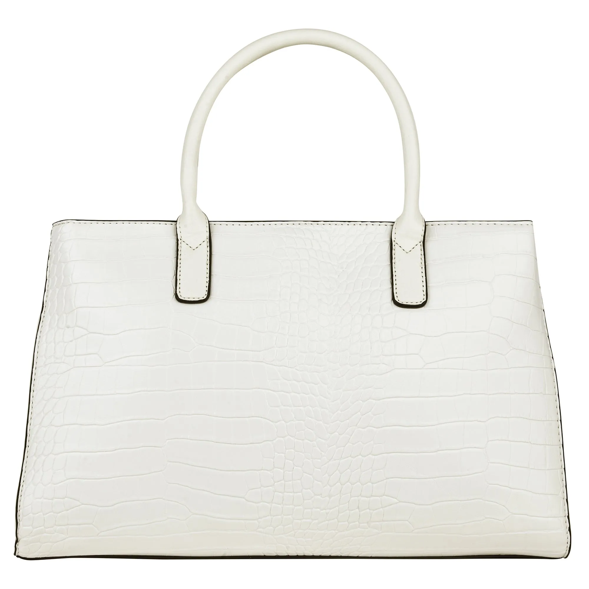 Accessorize London Women's Faux Leather Ivory Beetel Croc Handheld Bag