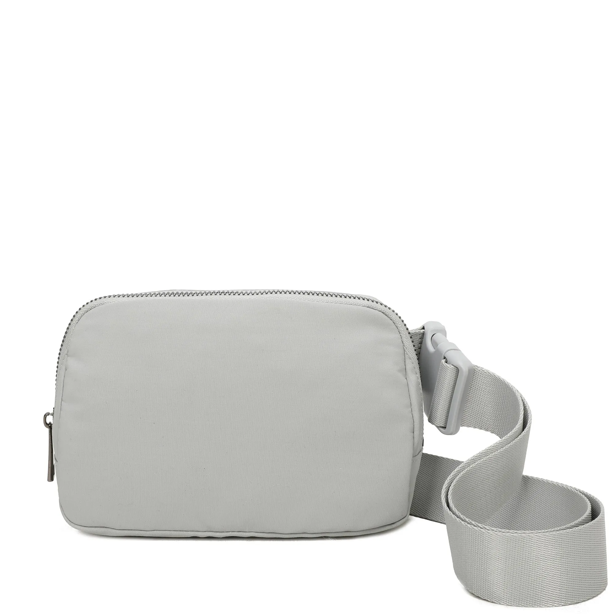 Adelaide's Water Repellent Nylon Belt Fanny Bag - Light Grey