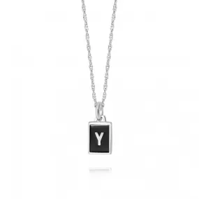 Alphabet Initial Recycled Sterling Silver Y Necklace BETY_SLV