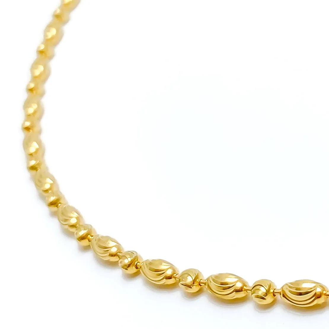 Alternating Wavy 22k Gold Chain - 22"