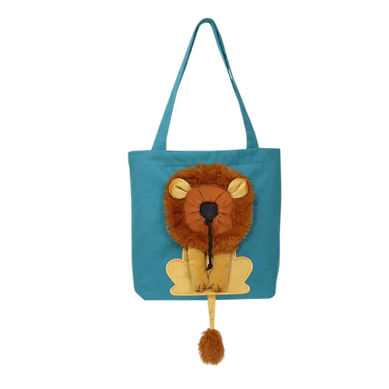 AnyWags Cat Handbag 35cm Lake Blue 3D Lion Soft Collar Pets Carrier Luggage Small Dog Travel Tote Bag With Pet Canvas