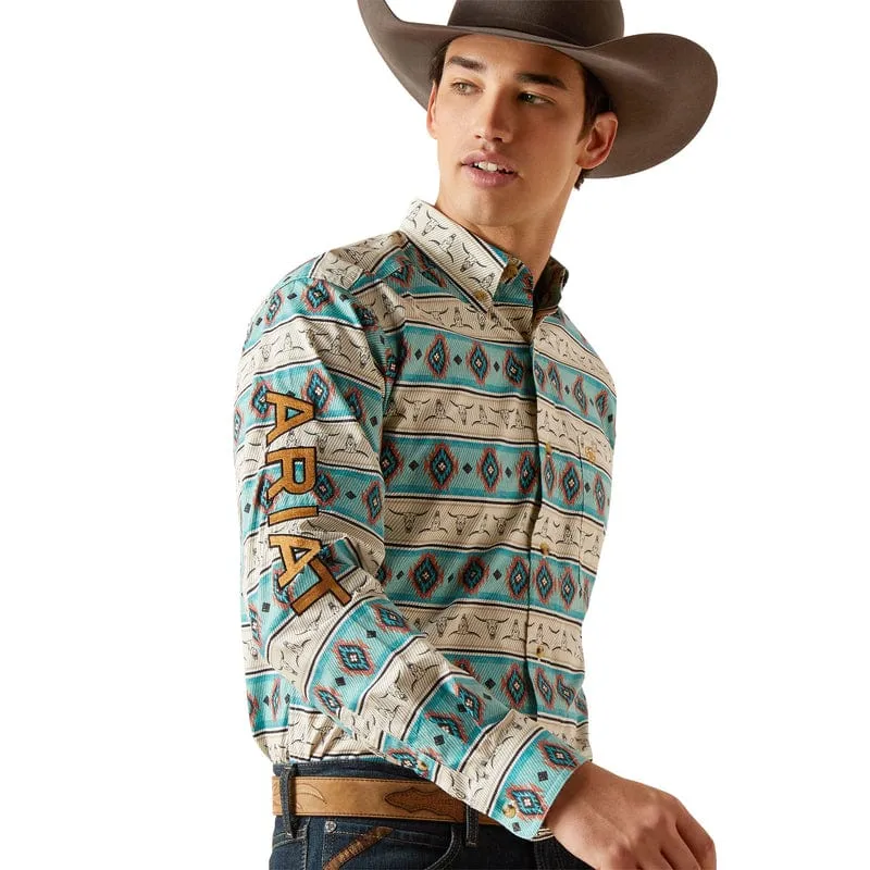 ARIAT MEN'S TEAM CRUZ FITTED LONG SLEEVE BUTTON DOWN WESTERN SHIRT | 10047347