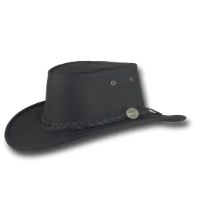 BARMAH® Sundowner Kangaroo Leather Hat - Black