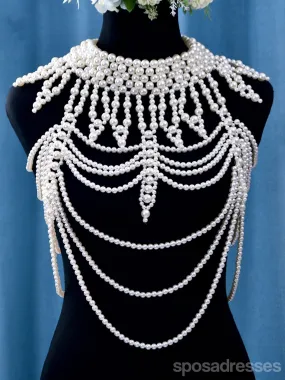 Beautiful Handmade Pearl Shawl Shoulder Chain, VG39