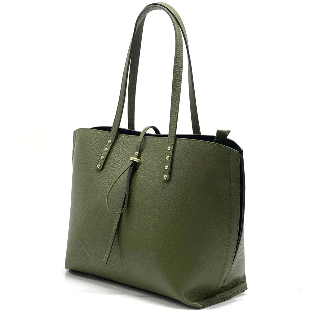 Belinda leather shopping bag