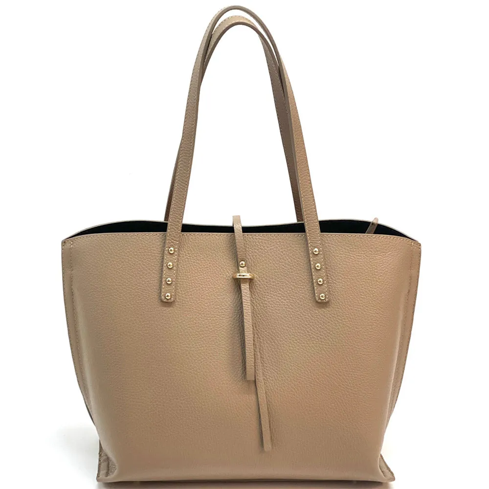 Belinda leather shopping bag