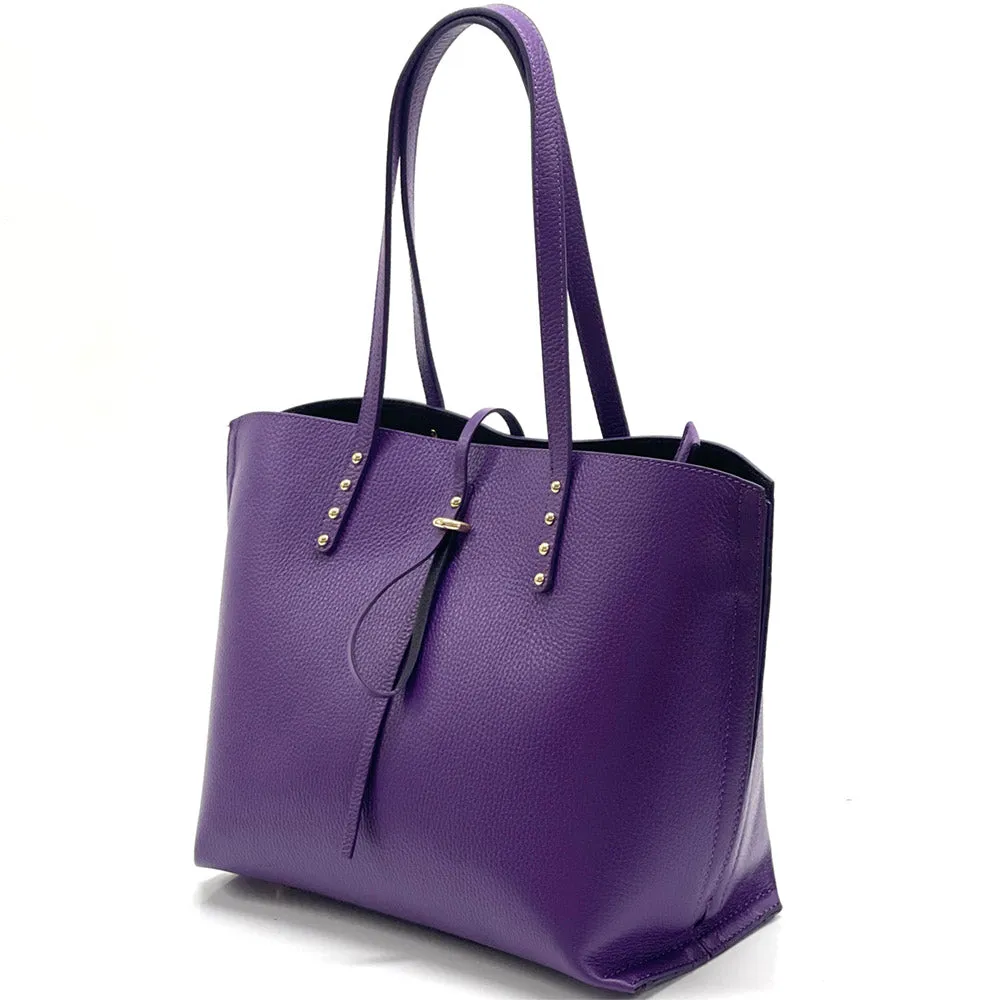 Belinda leather shopping bag