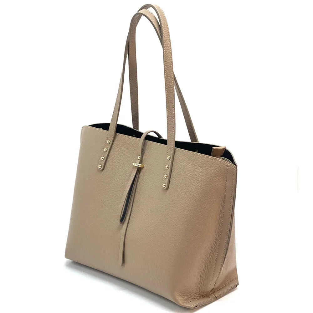 Belinda leather shopping bag