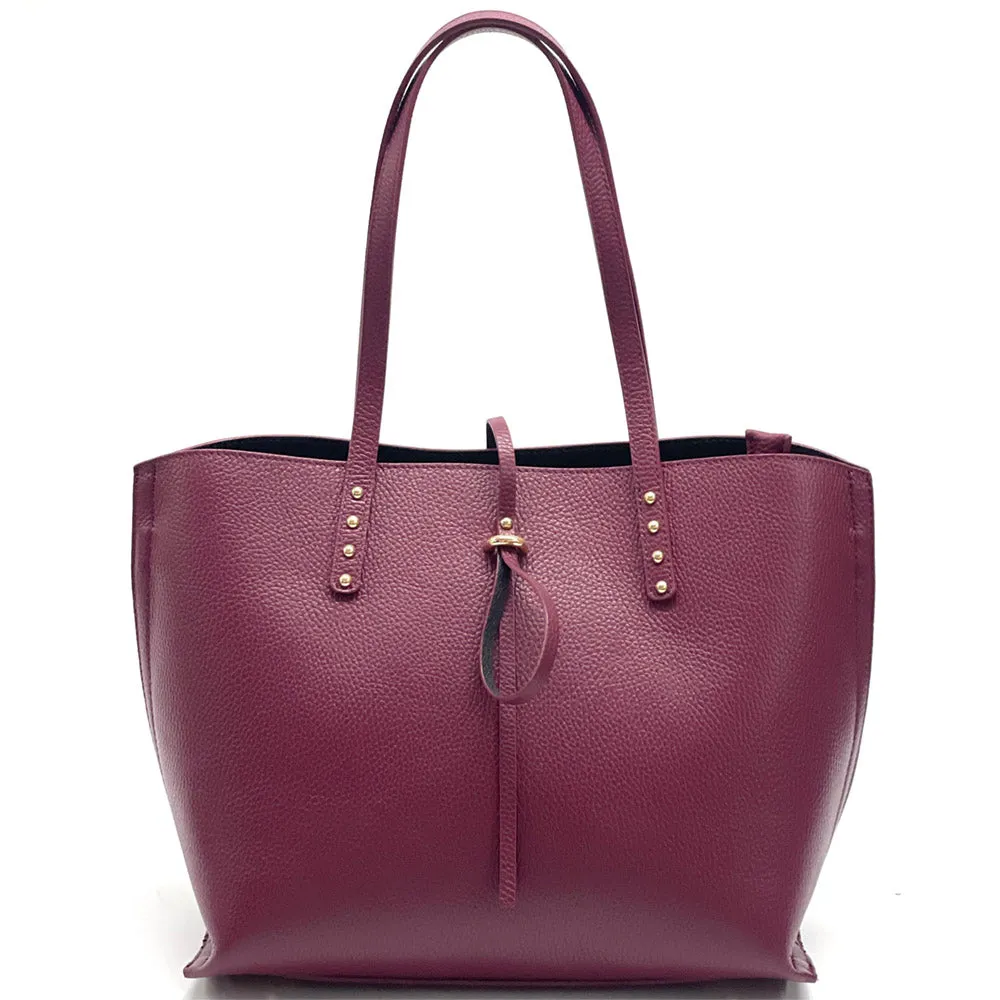 Belinda leather shopping bag