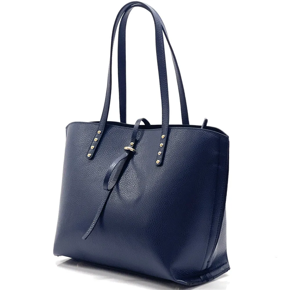 Belinda leather shopping bag