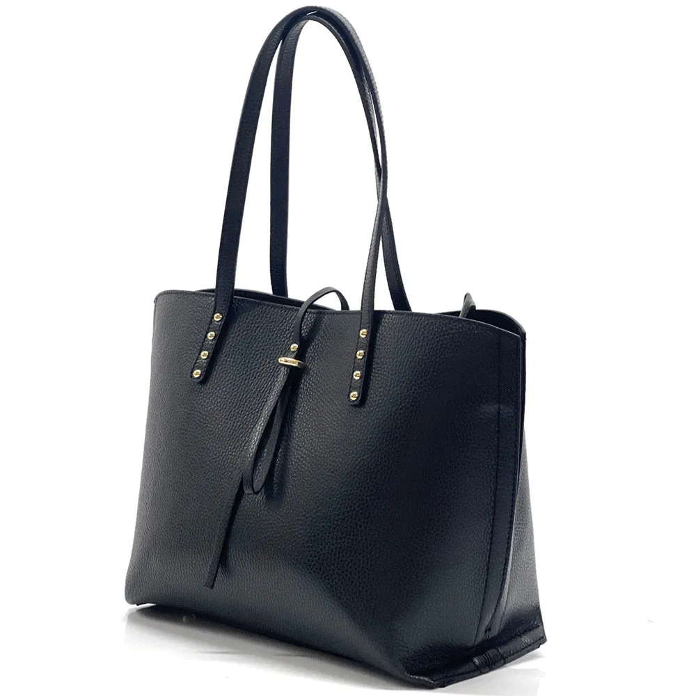 Belinda leather shopping bag