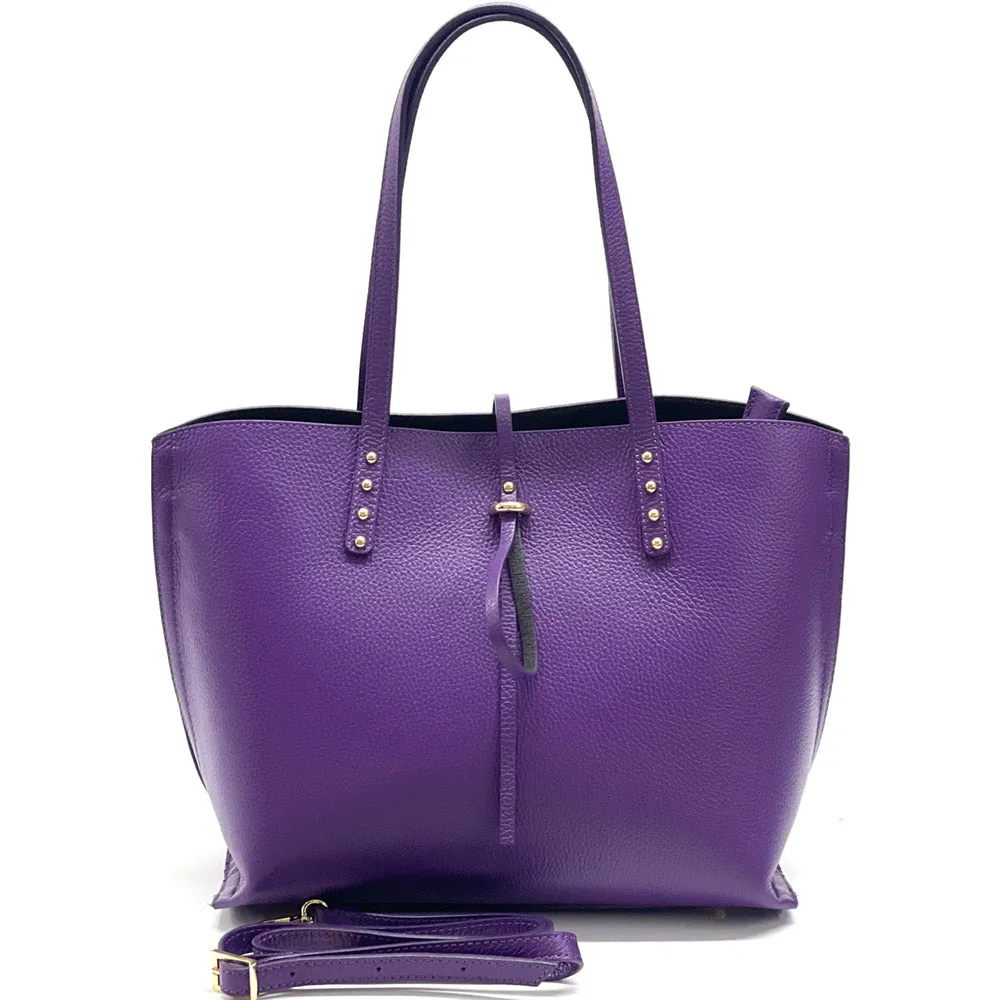 Belinda leather shopping bag