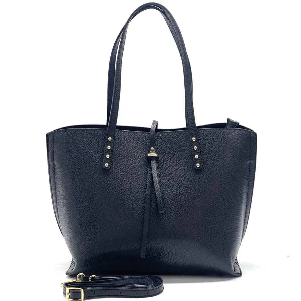 Belinda leather shopping bag