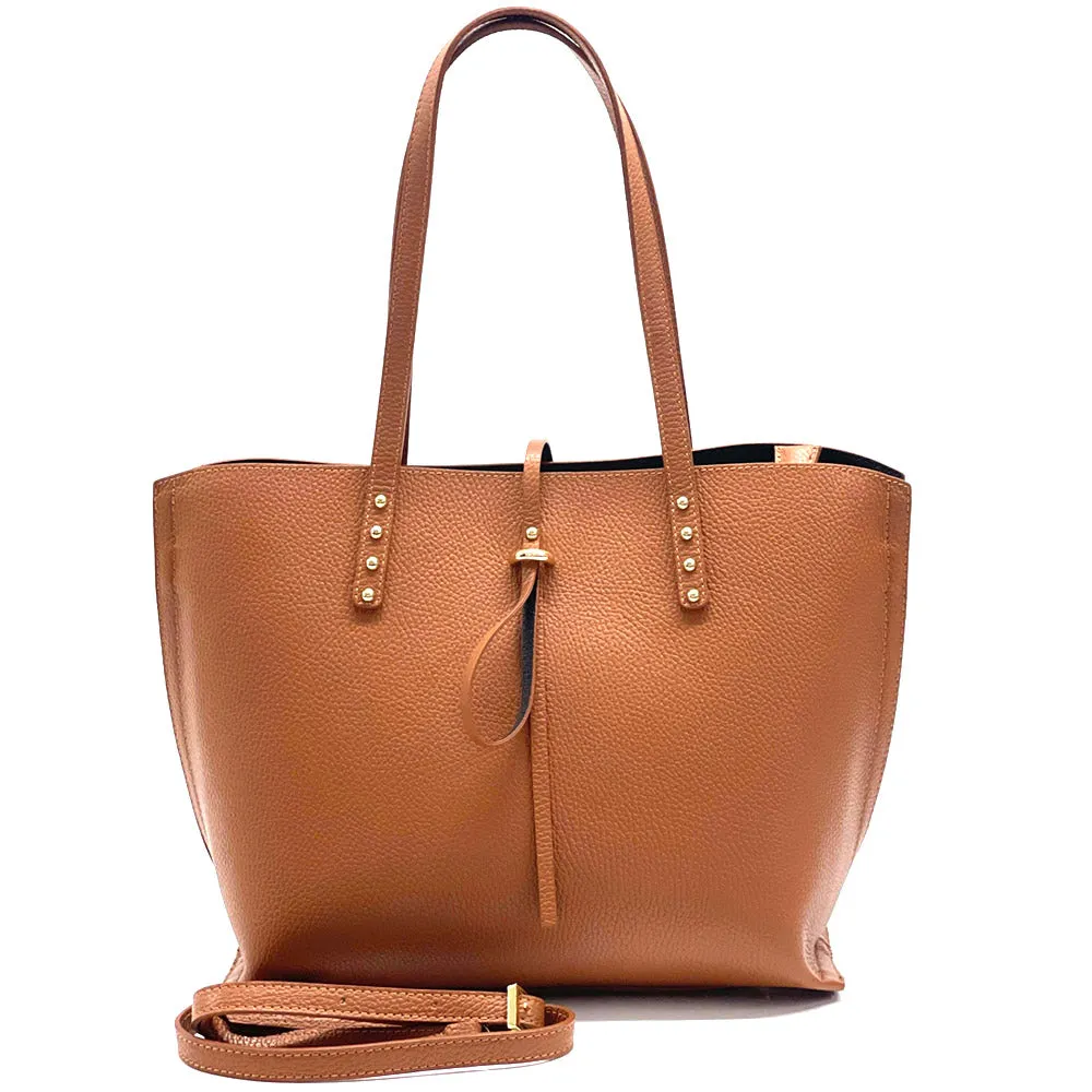 Belinda leather shopping bag