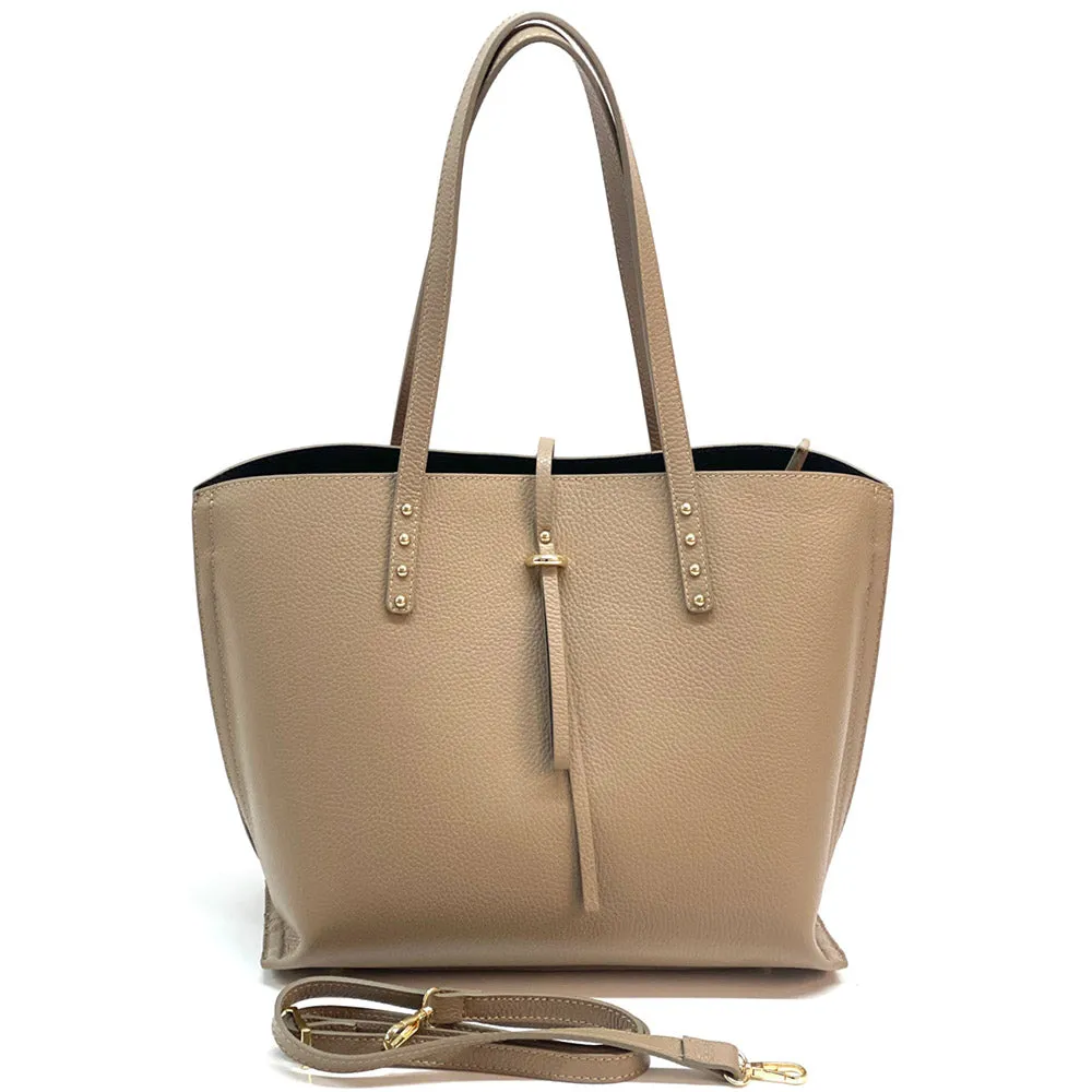 Belinda leather shopping bag