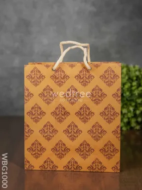 Brown Floral Printed Paper Bag - WBG1000