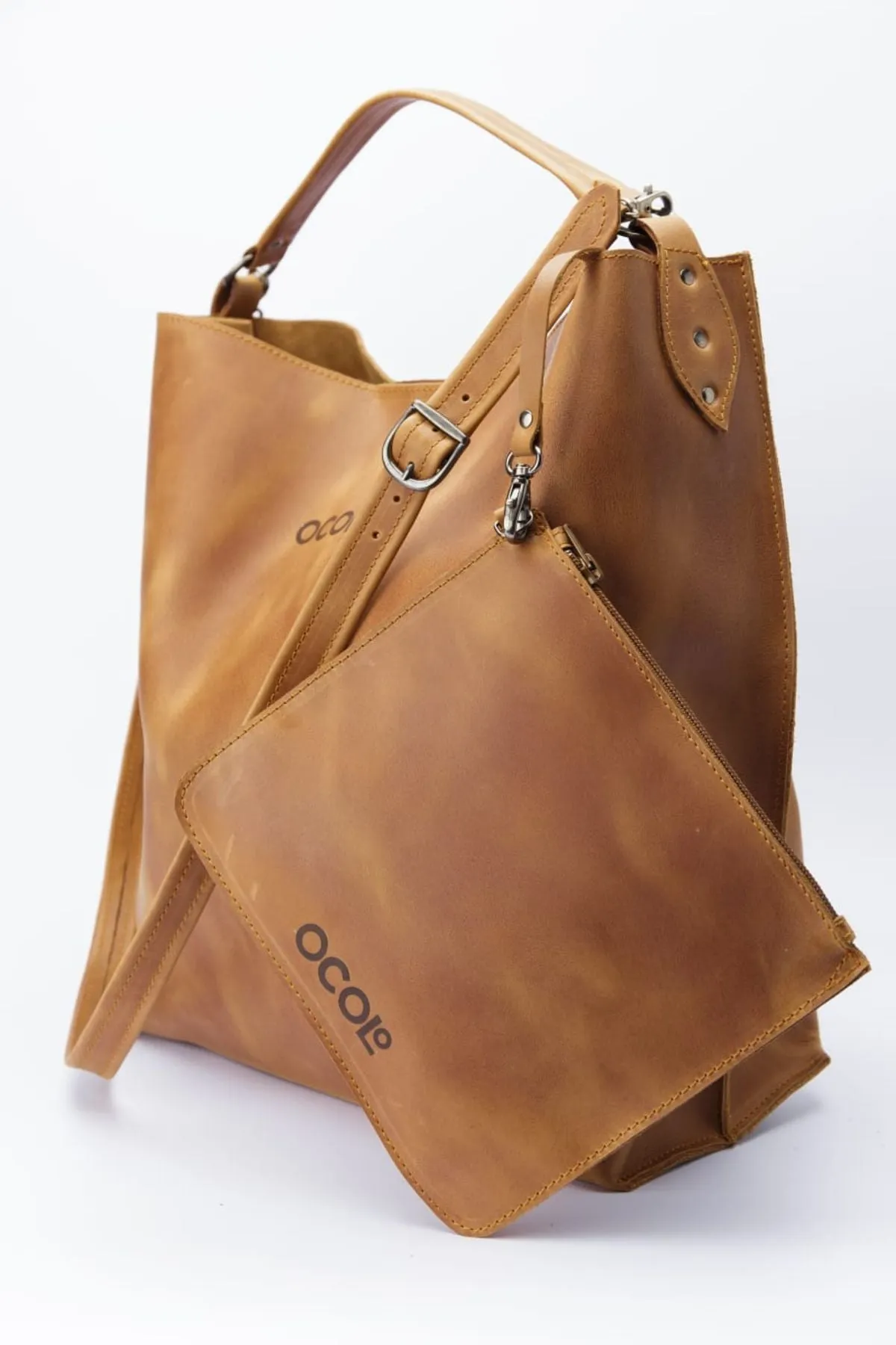 Camel Tote Leather Bag