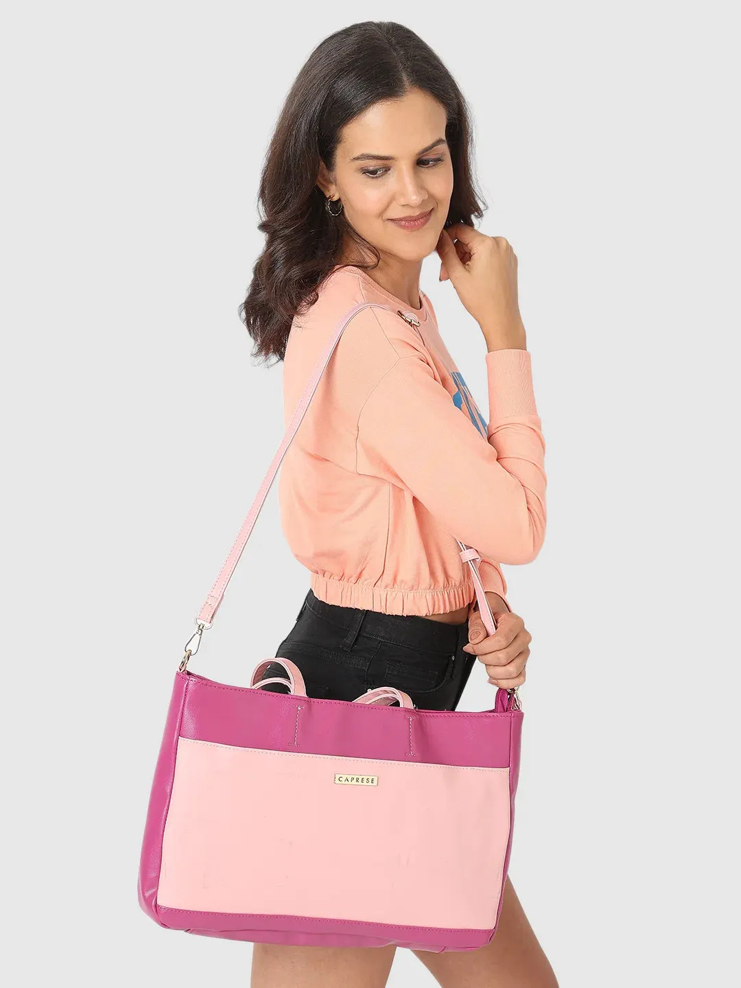 Caprese Ollie Laptop Satchel Large Fuchsia