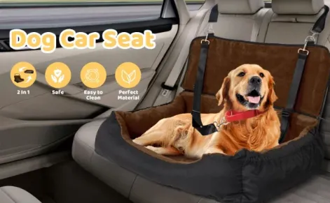 Car Travel Seat with Storage Bag and Safety Belt for Small and Medium Dogs