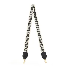 Clare V. - Crossbody Strap in Black & Cream Checker