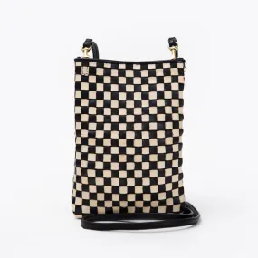 Clare V. - Poche in Black & Cream Woven Checker