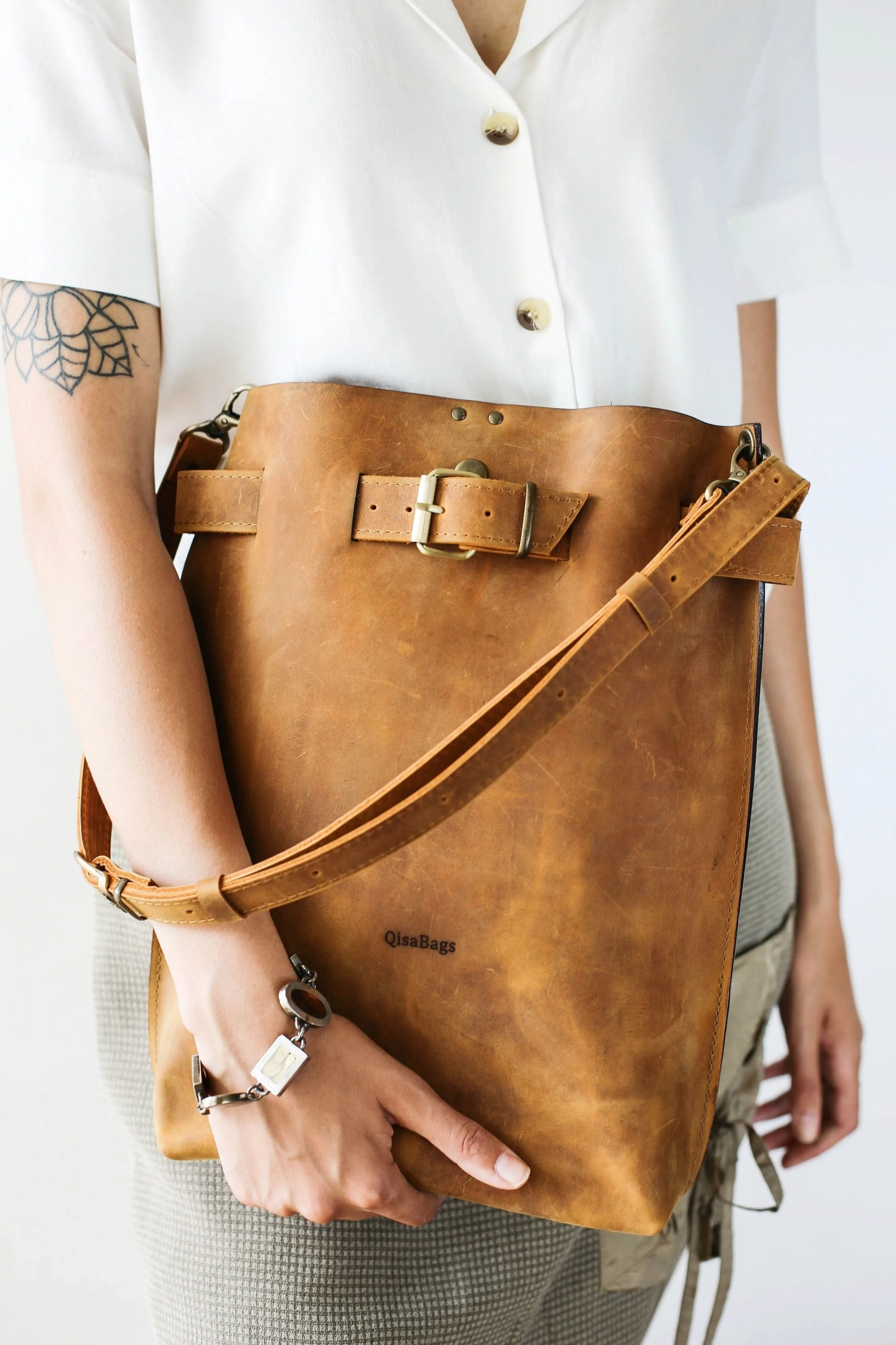 Coffee Brown Large Leather Backpack