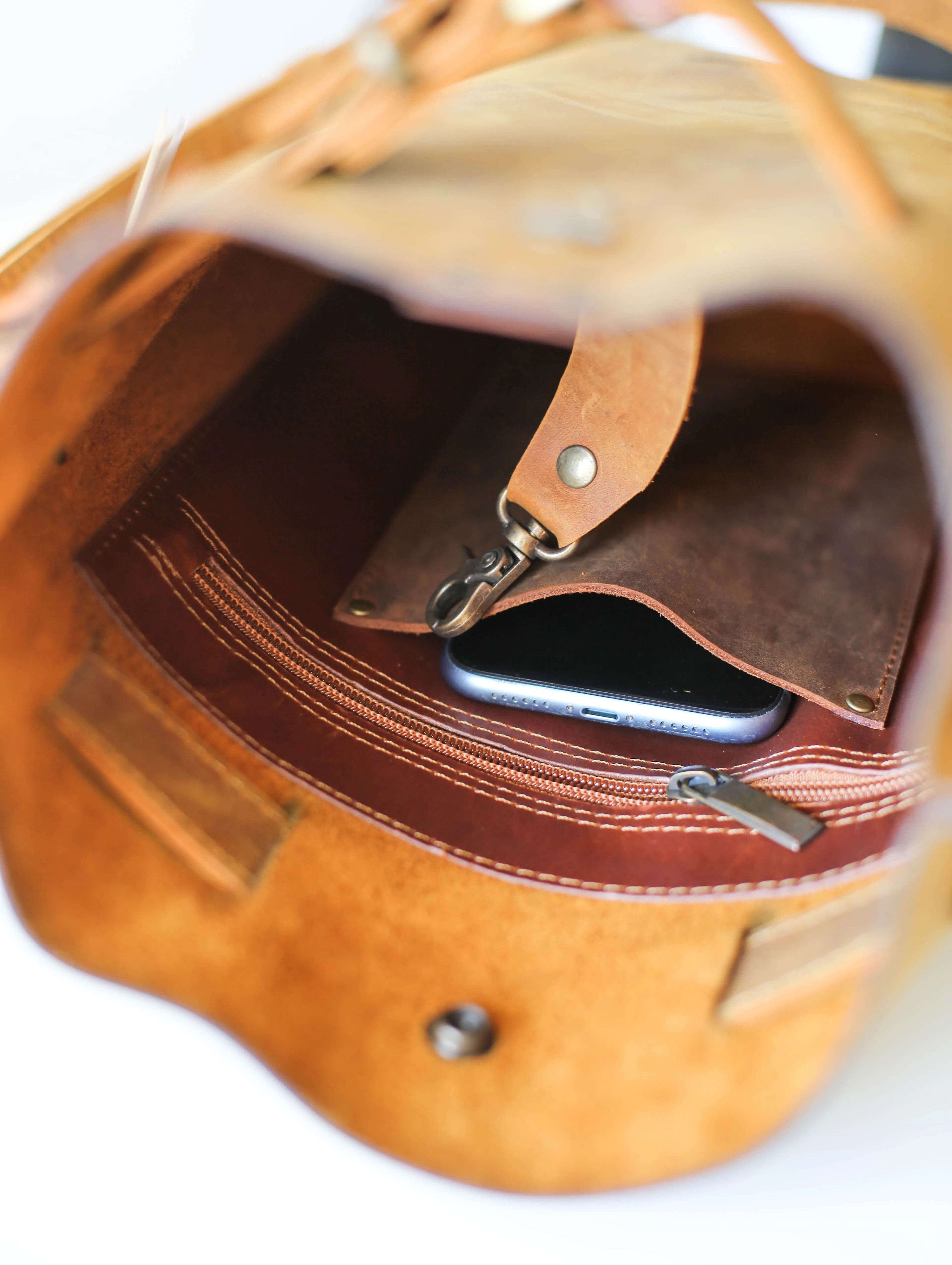 Coffee Brown Large Leather Backpack