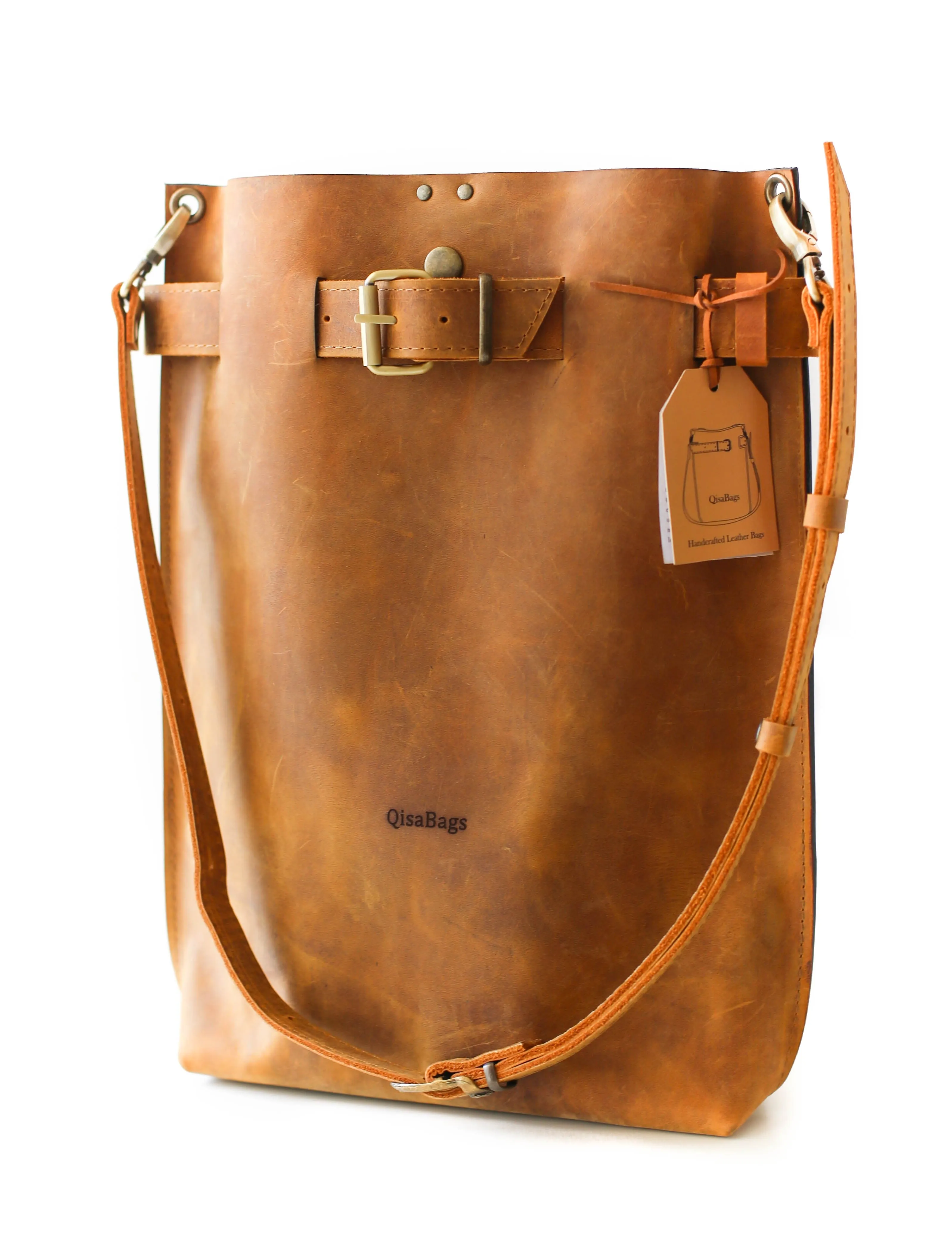 Coffee Brown Large Leather Backpack