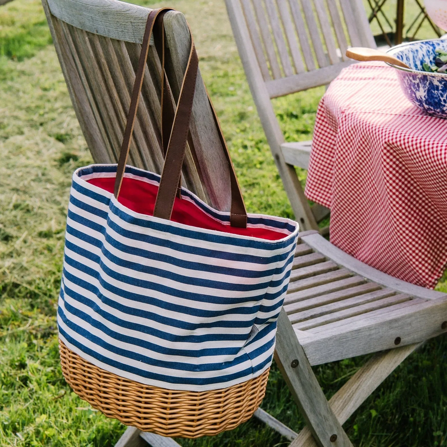 Coronado Canvas and Willow Basket Tote