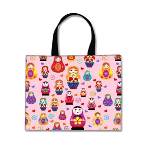 Designer Tote Bag With Zip Beach Gym Travel Bags -  Babushka Dalls