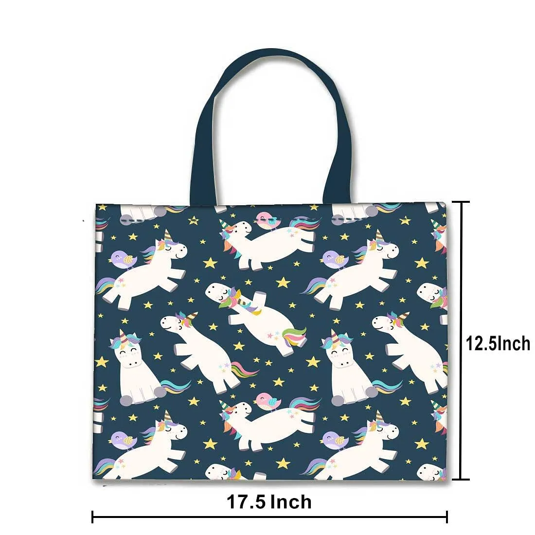 Designer Tote Bag With Zip Beach Gym Travel Bags -  Unicorn and Stars