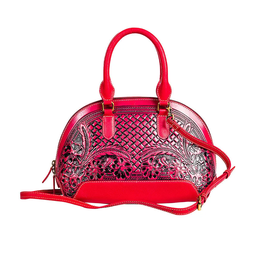 Emmylou Pass Hand-tooled Bag in Red